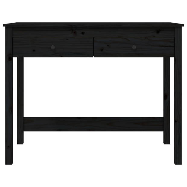 The Living Store Bureau Grenenhouten Bureau - 100 x 50 x 78 cm - Zwart