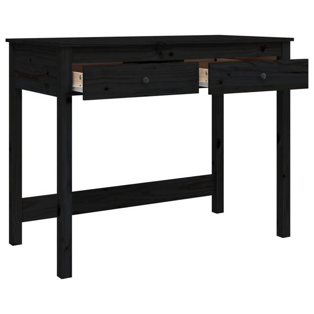 The Living Store Bureau Grenenhouten Bureau - 100 x 50 x 78 cm - Zwart