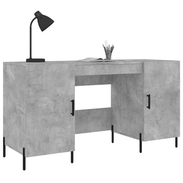 The Living Store Bureau - betongrijs - 140 x 50 x 75 cm - Industriële stijl - Duurzaam materiaal