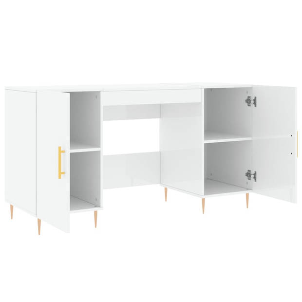 The Living Store Bureau - Studie en Werkruimte - 140x50x75 cm - Hoogglans Wit