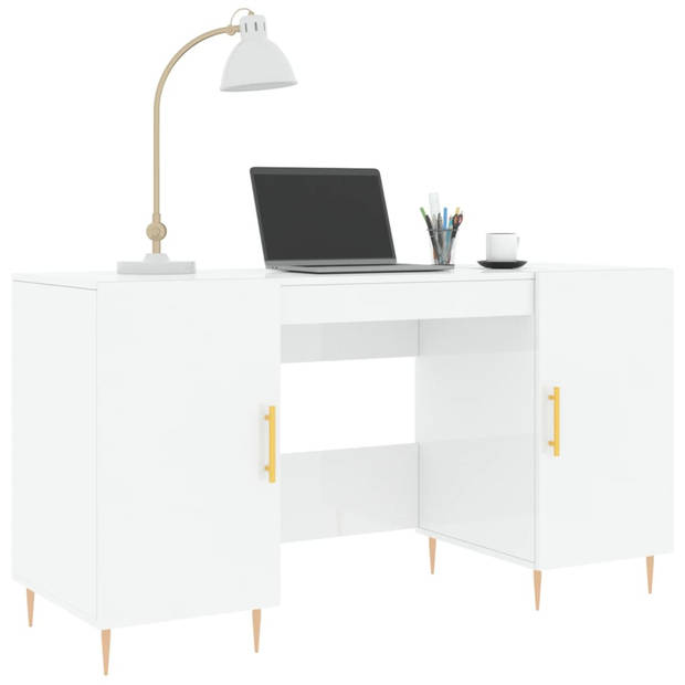 The Living Store Bureau - Studie en Werkruimte - 140x50x75 cm - Hoogglans Wit