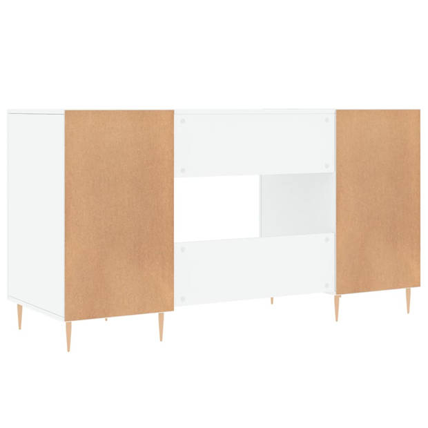 The Living Store Bureau - Studie en Werkruimte - 140x50x75 cm - Hoogglans Wit