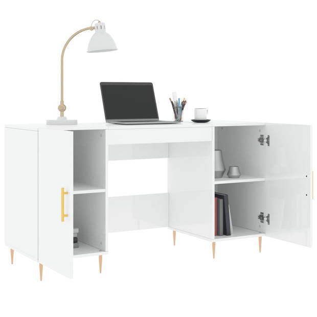 The Living Store Bureau - Studie en Werkruimte - 140x50x75 cm - Hoogglans Wit