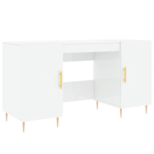 The Living Store Bureau - Studie en Werkruimte - 140x50x75 cm - Hoogglans Wit