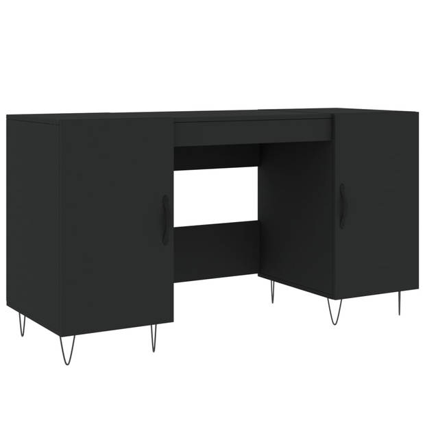 The Living Store Bureau Elegante Charme - Hout/IJzer - 140x50x75cm - Zwart