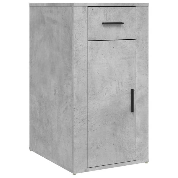 The Living Store Bureau met Kast - Betongrijs - 100x49x75 cm - Duurzaam bewerkt hout