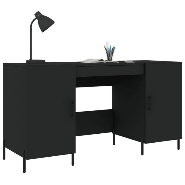 The Living Store Bureau - Houten bewerkt - 140 x 50 x 75 cm - zwart