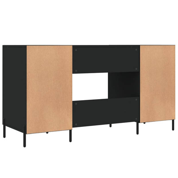 The Living Store Bureau - Houten bewerkt - 140 x 50 x 75 cm - zwart