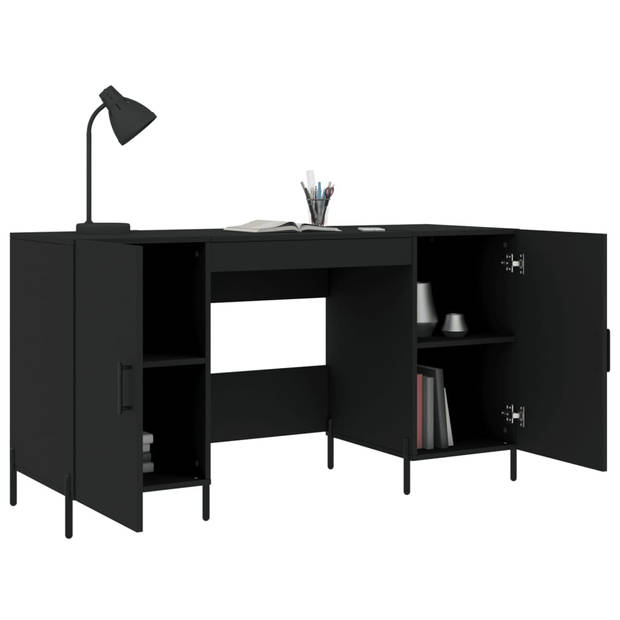 The Living Store Bureau - Houten bewerkt - 140 x 50 x 75 cm - zwart