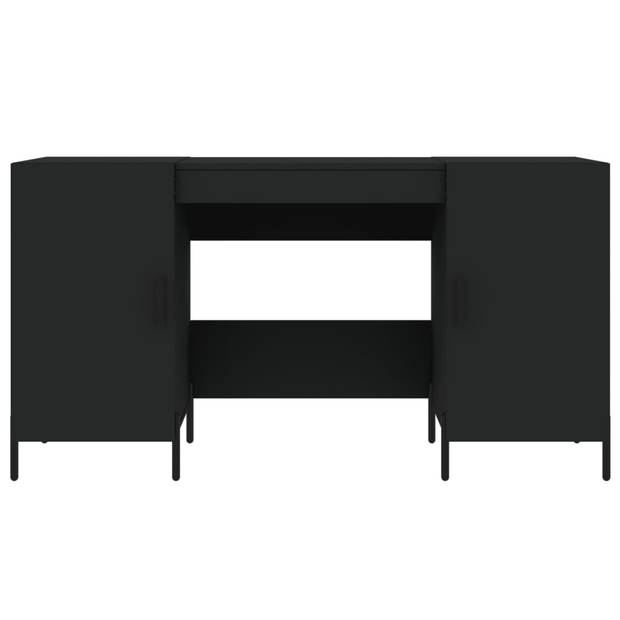 The Living Store Bureau - Houten bewerkt - 140 x 50 x 75 cm - zwart