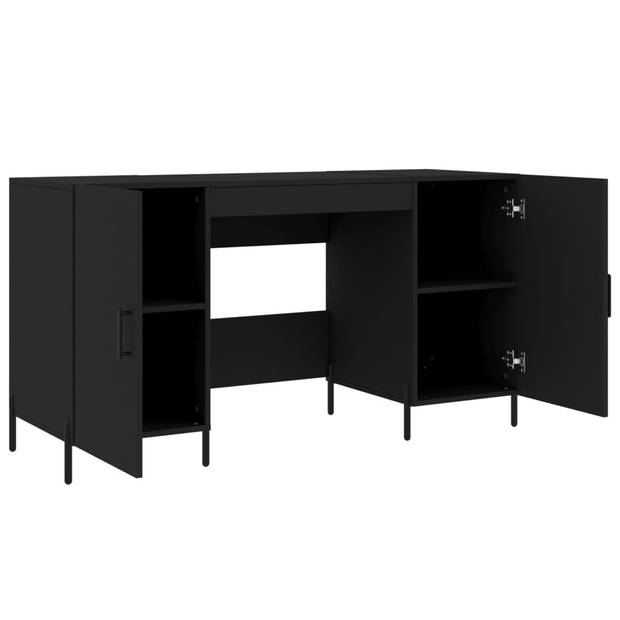 The Living Store Bureau - Houten bewerkt - 140 x 50 x 75 cm - zwart