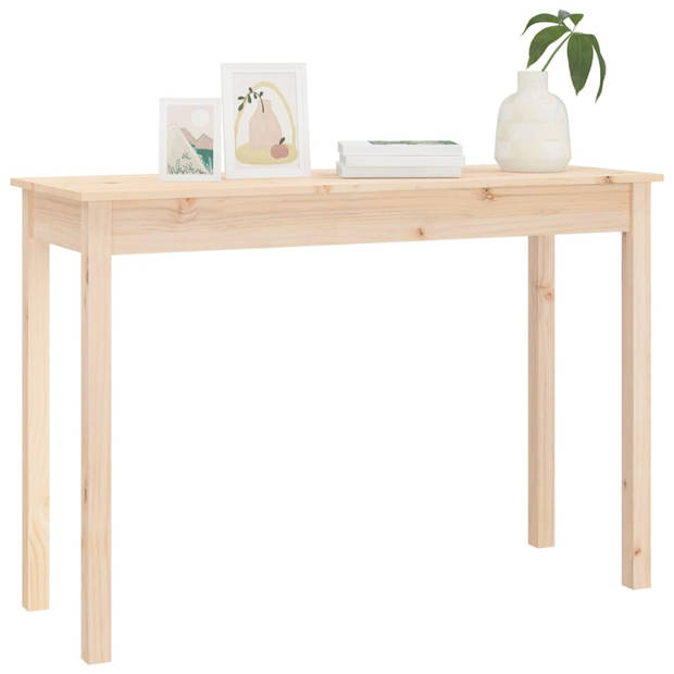 The Living Store Wandtafel Massief Grenenhout - Trendy - Meubel - 110 x 40 x 75 cm - Onbehandeld