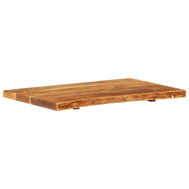 The Living Store Massief Acaciahouten Badkamerblad - 80 x 55 cm - Natuurlijke Houten Rand