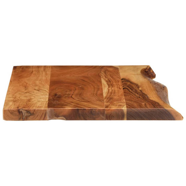 The Living Store Massief Acaciahouten Badkamerblad - 80 x 55 cm - Natuurlijke Houten Rand