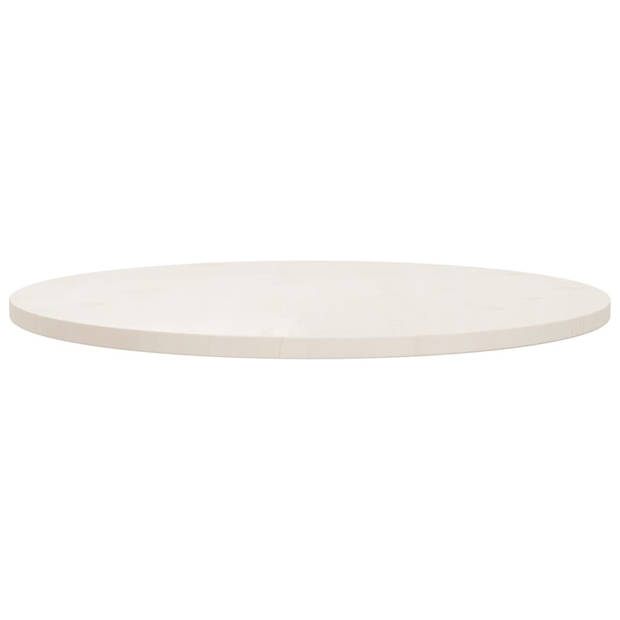 The Living Store Tafelblad rond - Grenenhout - 80 x 2.5 cm (ø x H) - Wit