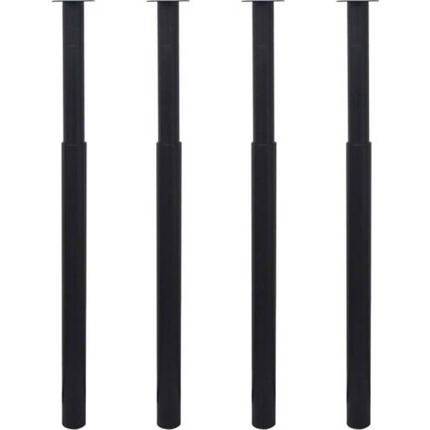 The Living Store Telescopische Tafelpoten - Set van 4 - 60 x (710-1.100) mm - Zwart