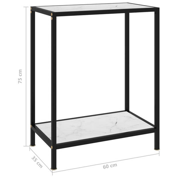 vidaXL Wandtafel 60x35x75 cm gehard glas wit