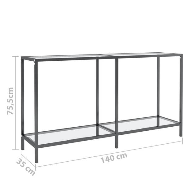 vidaXL Wandtafel 140x35x75,5 cm gehard glas transparant