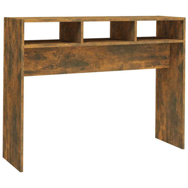 The Living Store Consoletafel Gerookt Eiken - 105 x 30 x 80 cm - Praktisch en Stijlvol