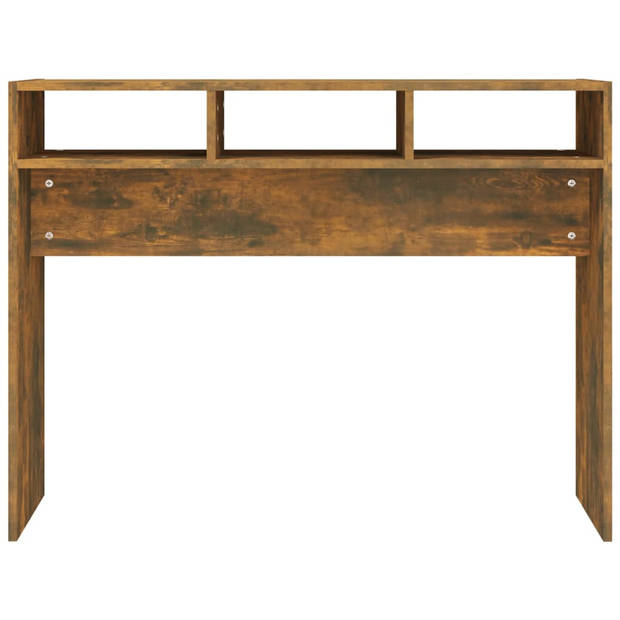 The Living Store Consoletafel Gerookt Eiken - 105 x 30 x 80 cm - Praktisch en Stijlvol