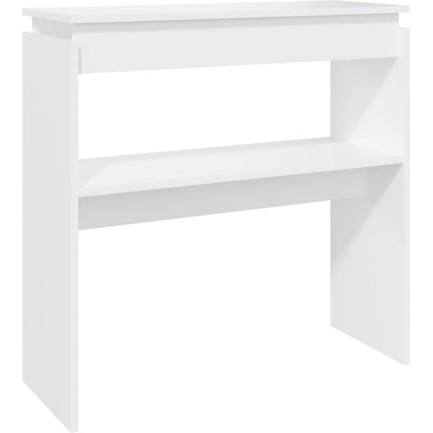 The Living Store Consoletafel s Hall - 80 x 30 x 80 cm - Wit - Spaanplaat