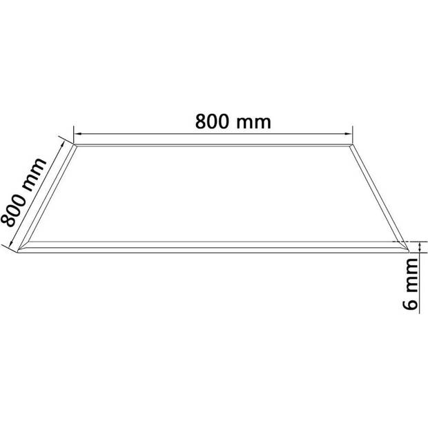 The Living Store Gehard glas - Eettafel - 800 x 800 mm - Transparant