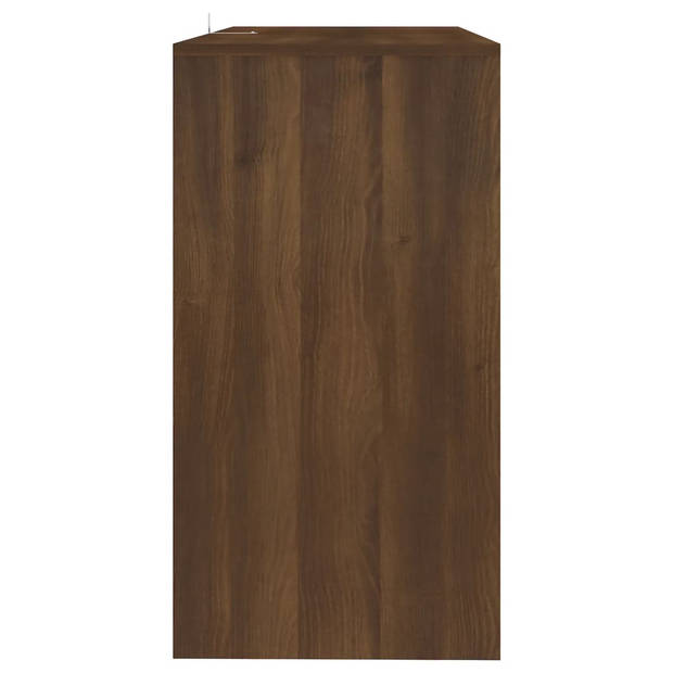 vidaXL Wandtafel 89x41x76,5 cm staal bruin eikenkleur