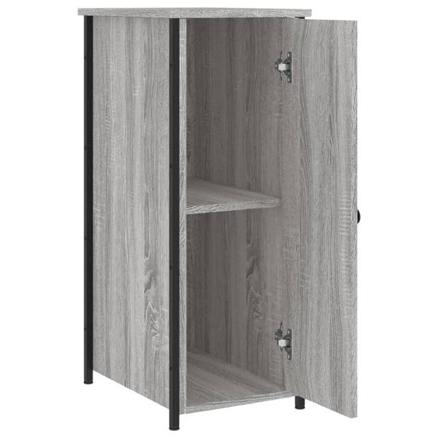 vidaXL Nachtkastjes 2 st 32x42x80 cm bewerkt hout grijs sonoma eiken