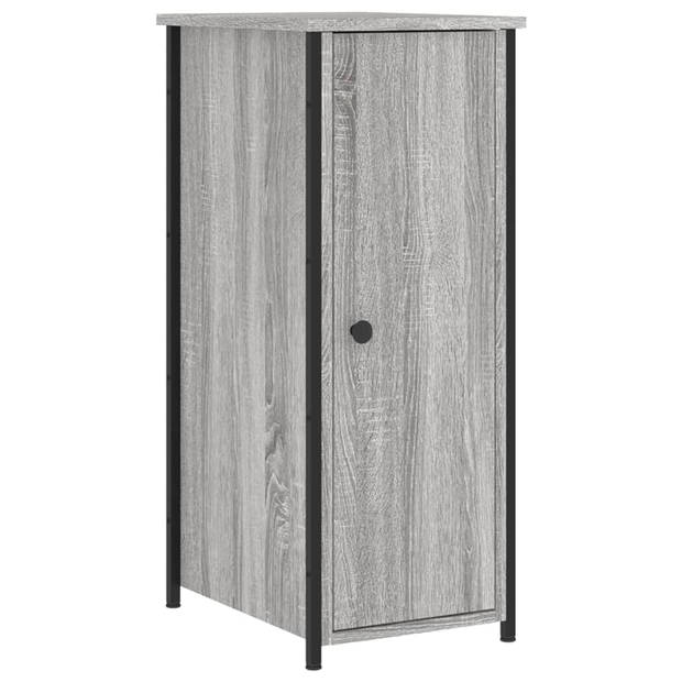 vidaXL Nachtkastjes 2 st 32x42x80 cm bewerkt hout grijs sonoma eiken