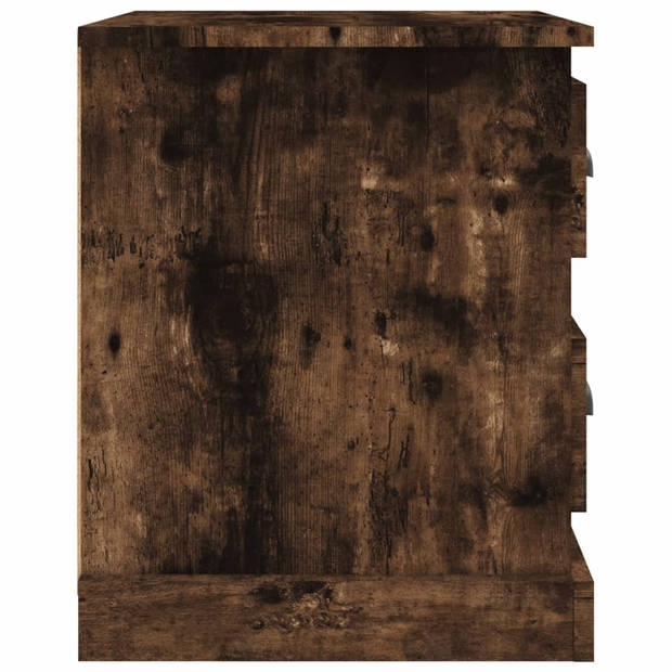 vidaXL Nachtkastjes 2 st 39x39x47,5 cm bewerkt hout gerookt eikenkleur