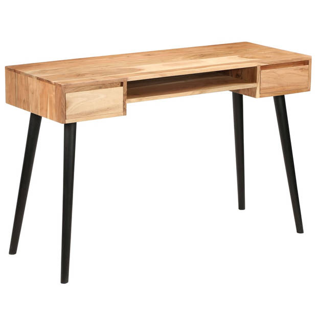 The Living Store Houten Schrijftafel - Massief Acaciahout - 118 x 45 x 76 cm - 2 lades en 1 schap