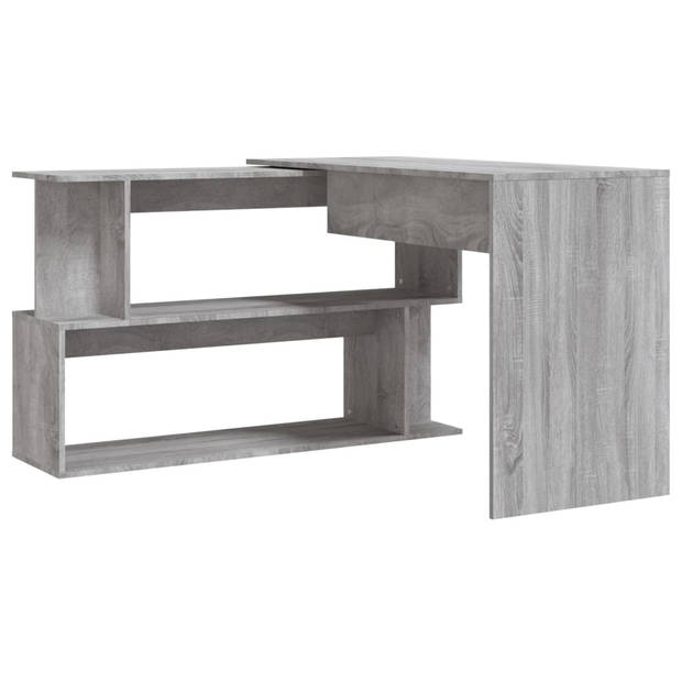 The Living Store Bureau - Strak en Modern - Bewerkt Hout - 200x50x76 cm - Grijs Sonoma Eiken