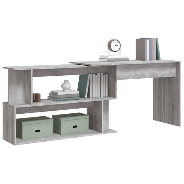 The Living Store Bureau - Strak en Modern - Bewerkt Hout - 200x50x76 cm - Grijs Sonoma Eiken