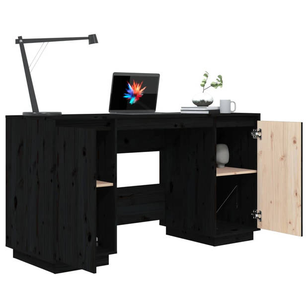 The Living Store Bureau Classic - Grenenhout - 140 x 50 x 75 cm - Zwart