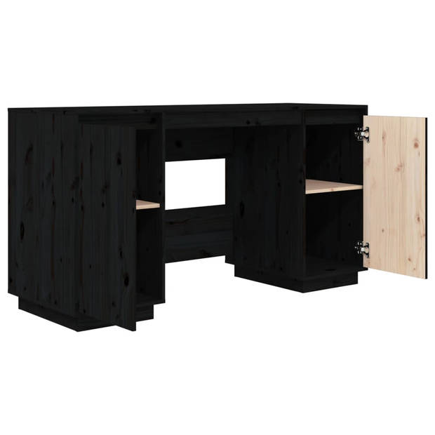 The Living Store Bureau Classic - Grenenhout - 140 x 50 x 75 cm - Zwart