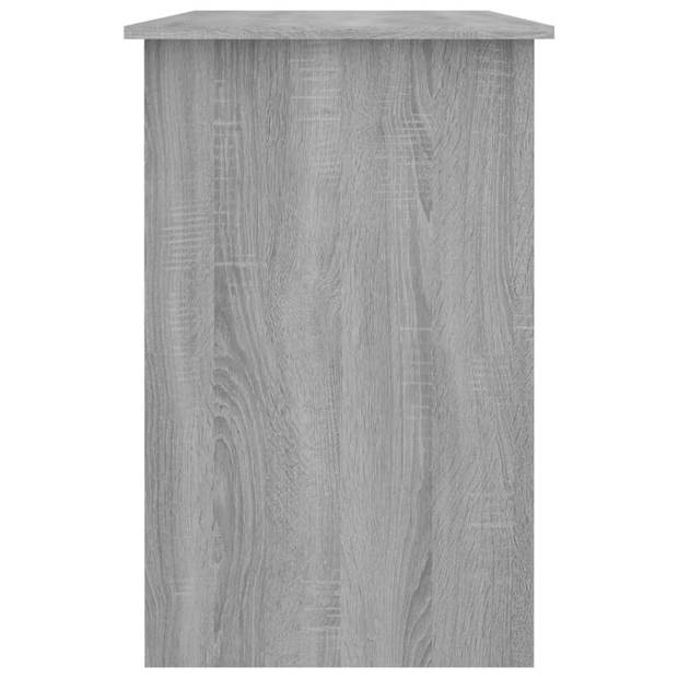 The Living Store Bureau Schrijftafel - Grijs Sonoma Eiken - 100x50x76 cm - Met lade en deur