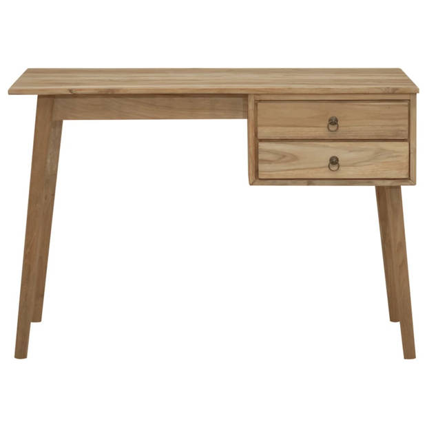 The Living Store Bureau Rustiek Teakhout - 110 x 52 x 75 cm - 2 Lades