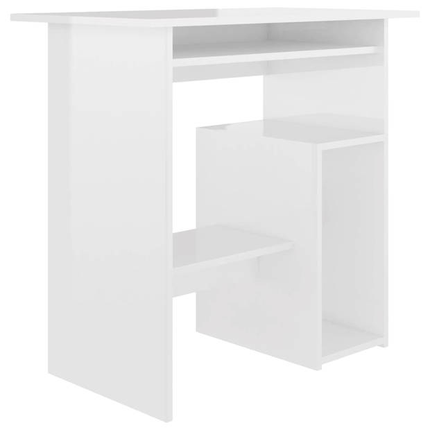 The Living Store Bureau Modern - Computerbureau - 80 x 45 x 74 cm - Hoogglans wit