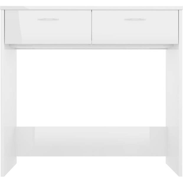 The Living Store Bureau - bewerkt hout - 80 x 40 x 75 cm - hoogglans wit