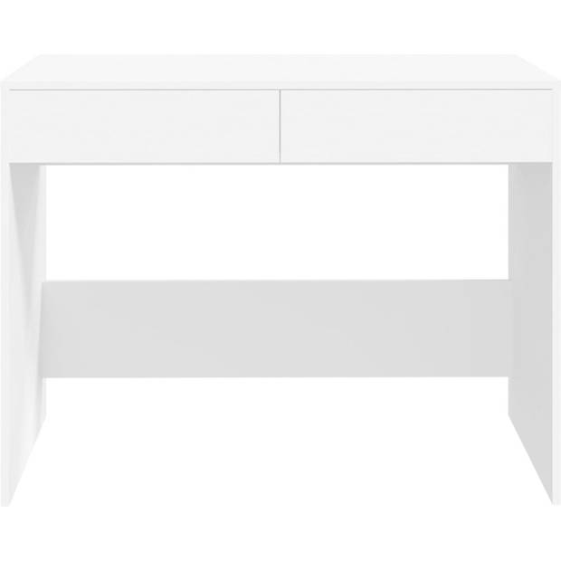 The Living Store Werktafel - Bureau - Wit - 101 x 50 x 76.5 cm - Stevige Constructie