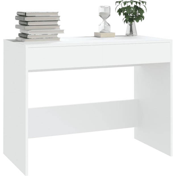 The Living Store Werktafel - Bureau - Wit - 101 x 50 x 76.5 cm - Stevige Constructie