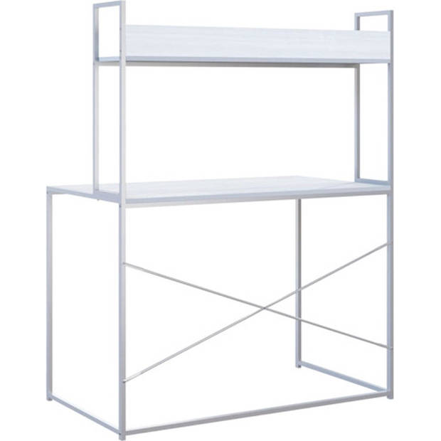 The Living Store Bureau - Wit - 110 x 60 x 138 cm - Industriële stijl