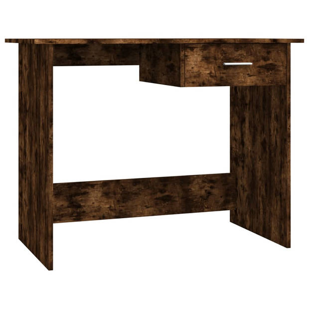 The Living Store Bureau Gerookt Eiken - 100 x 50 x 76 cm - opbergruimte - multifunctioneel