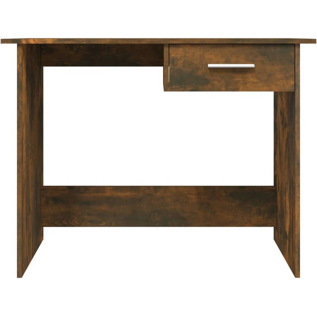 The Living Store Bureau Gerookt Eiken - 100 x 50 x 76 cm - opbergruimte - multifunctioneel