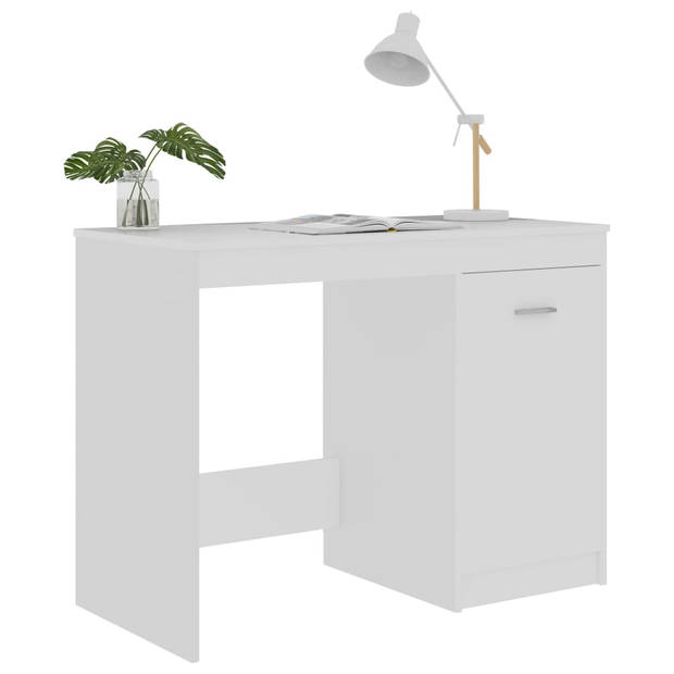 The Living Store Bureau - Strak en modern - Hout - 100 x 50 x 76cm - Wit