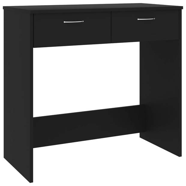 The Living Store Bureau - Spaanplaat - 80 x 40 x 75 cm - Zwart - Met 2 lades