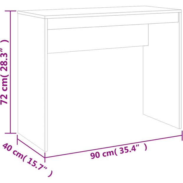 The Living Store Bureau Sonoma Eiken - Bewerkt Hout - 90 x 40 x 72 cm