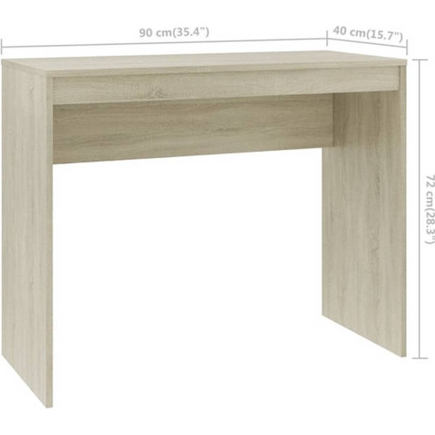 The Living Store Bureau Sonoma Eiken - Bewerkt Hout - 90 x 40 x 72 cm