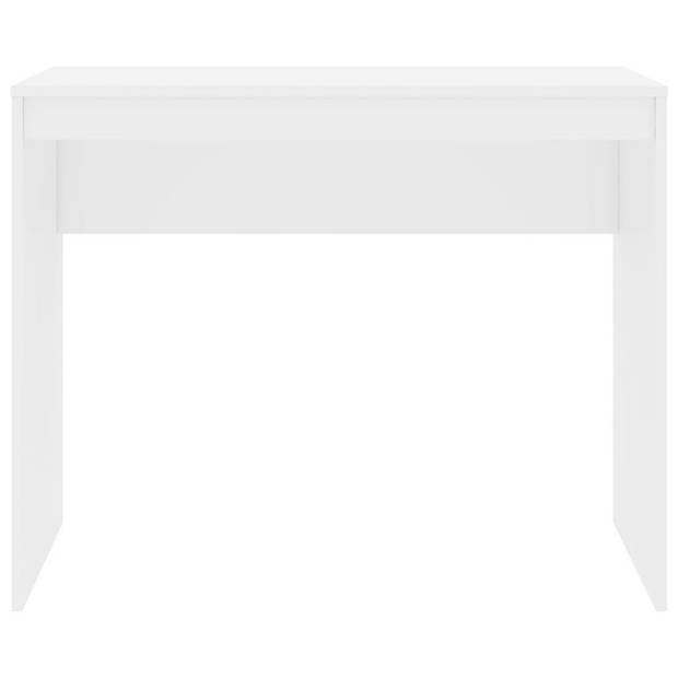 The Living Store Bureau Modern Hoogglans wit bewerkt hout 90x40x72cm schoon te maken met vochtige doek