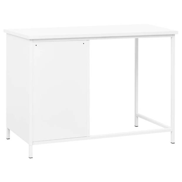 The Living Store Bureau - Industriële Staal - 105 x 52 x 75 cm - Wit